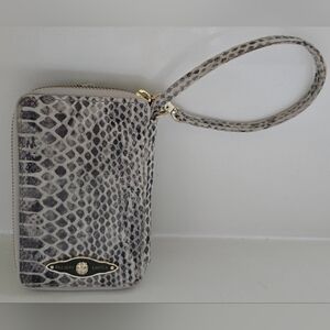 Elliott‎ Luca Leather Snakeskin Zip Wristlet Wallet Phone Holder